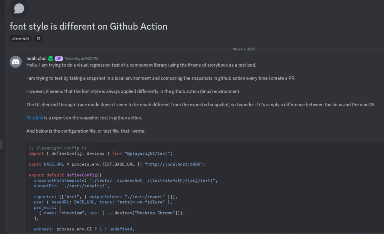 [Playwright] font style bị khác khi chạy trên Github Action