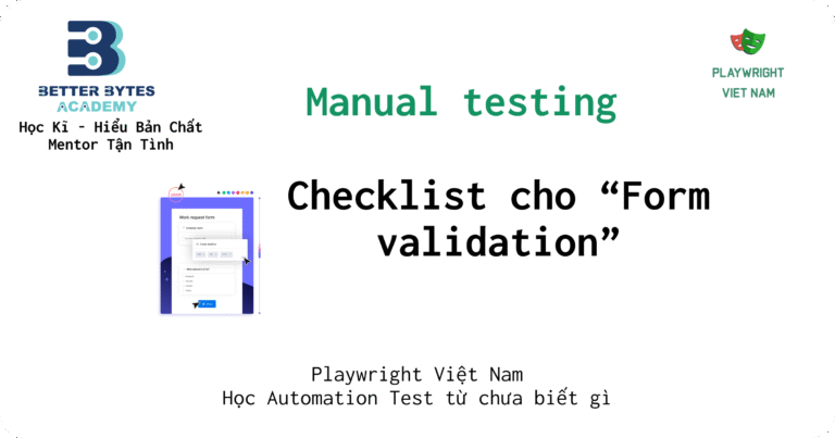 [Manual testing] Checklist cho chức năng form validation